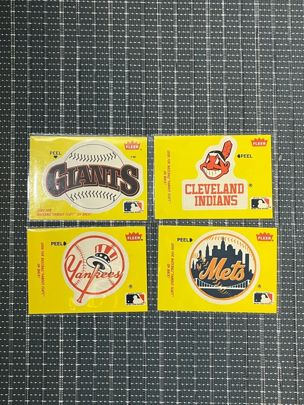 ⚾️ Vintage 1990 Fleer Corp MLB Baseball Team Logo Stickers, Lot of 4
